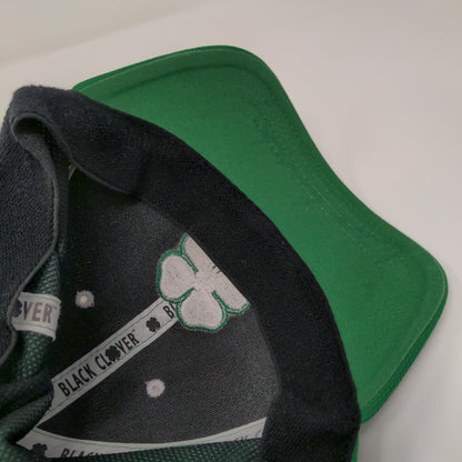 Live Lucky Fitted Hat Green OSFA Embroidered Vented Holes 6 Panel Black Clover