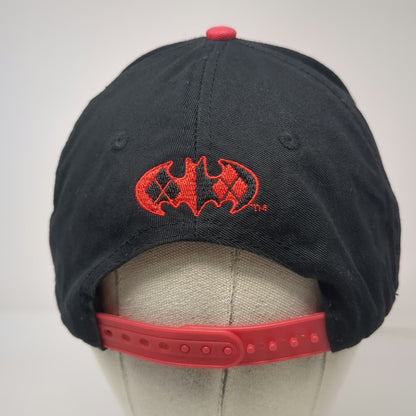 DC Comics Snapback Black Red One Size Harley Quinn Checkered Flat Brim Hat