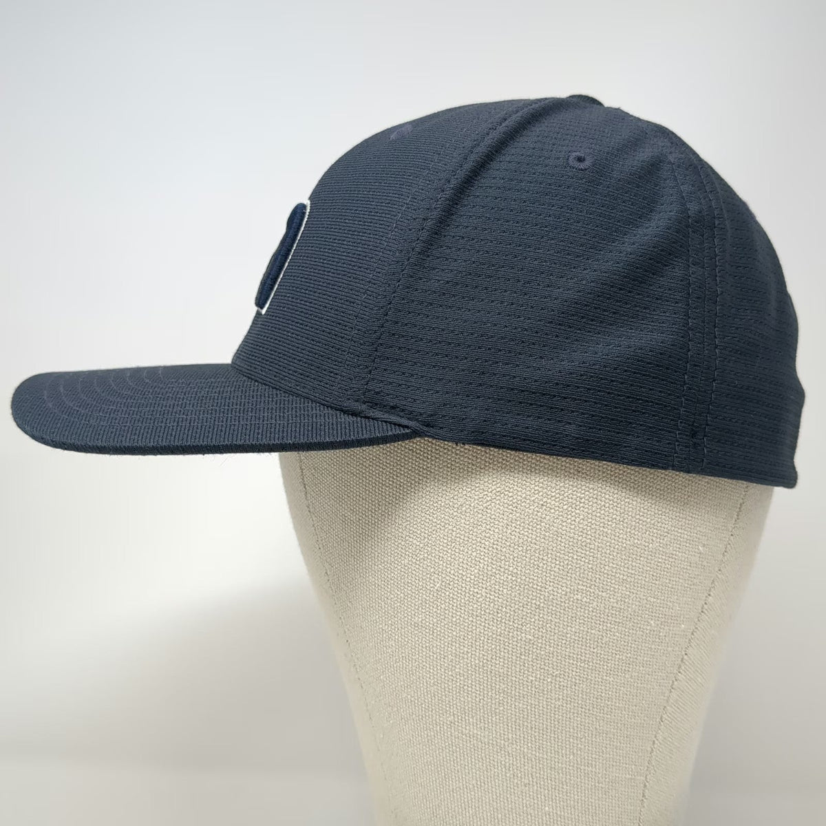 TravisMathew Baseball Cap Blue M Flexfit Embroidered Script Logo Polyester Hat