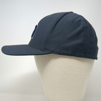 TravisMathew Baseball Cap Blue M Flexfit Embroidered Script Logo Polyester Hat