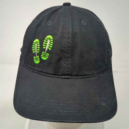 Carhartt Baseball Cap Black One Size Strapback Green Boot Prints Canvas Work Hat