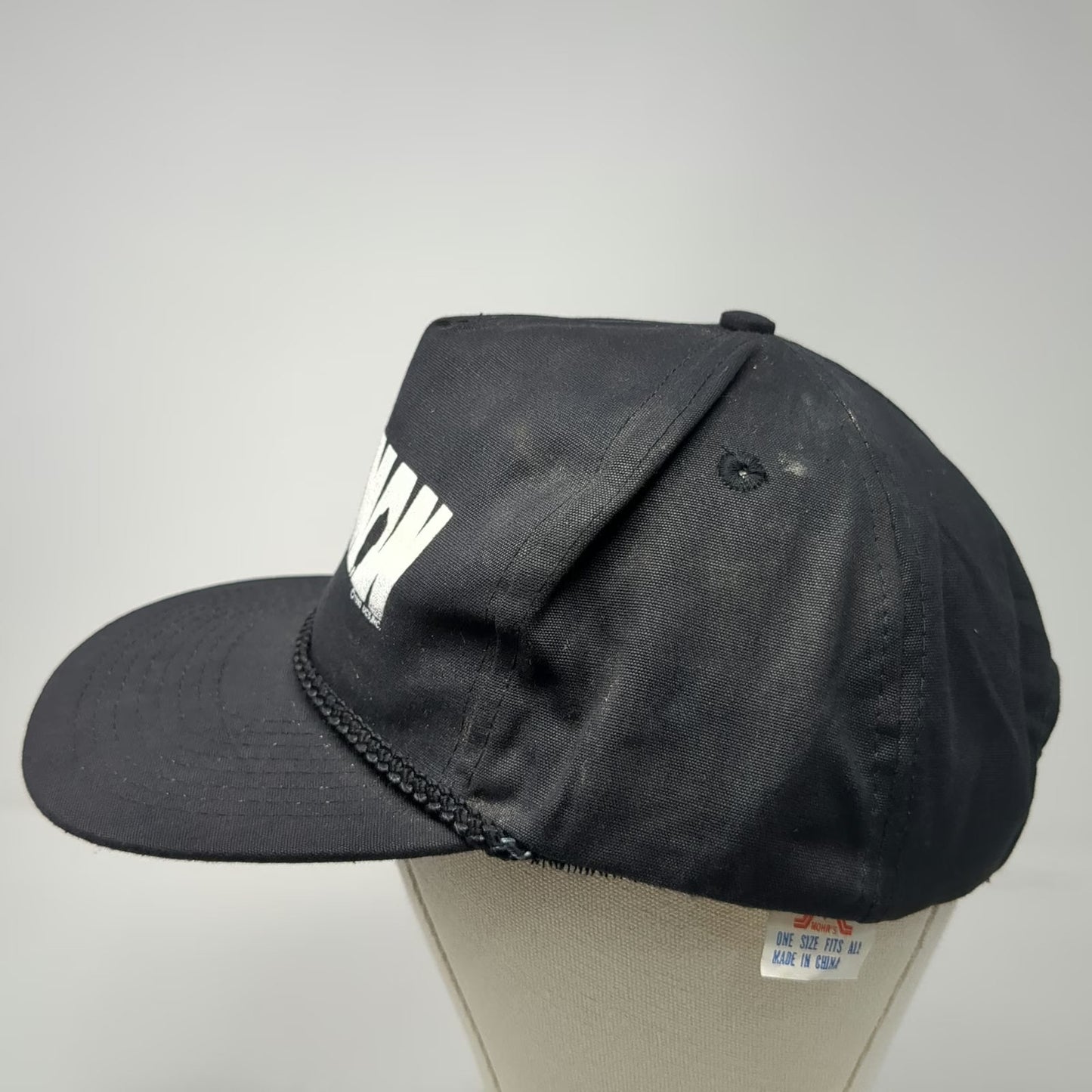 Mohr's Darkman Movie 1990 Promo Black OS Trucker Rope Hat Slideback Vintage