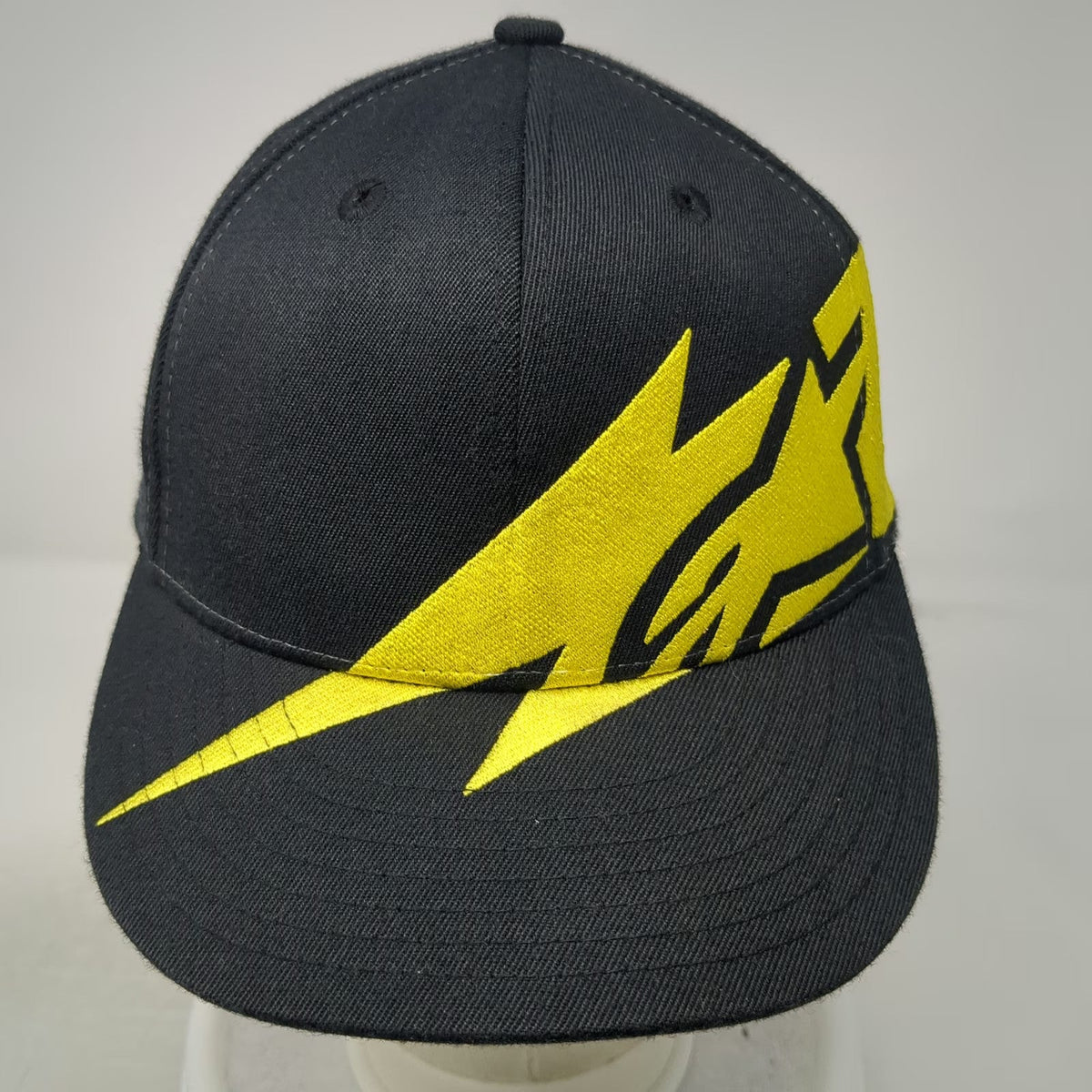 Alpinestars Baseball Cap Black 7 1/4 Fitted Embroidered Logo Flexfit 210 Hat