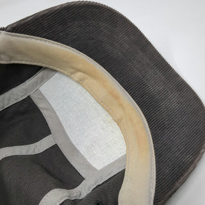 Chocolate Army Cap Gray One Size Corduroy 5 Panel Adjustable Strapback Hat