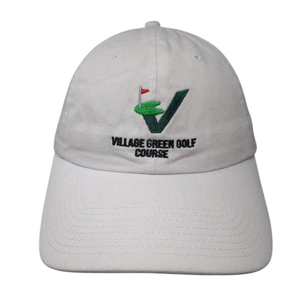 Village Green Golf Course Slideback Hat White One Size Adjustable Fahrenheit