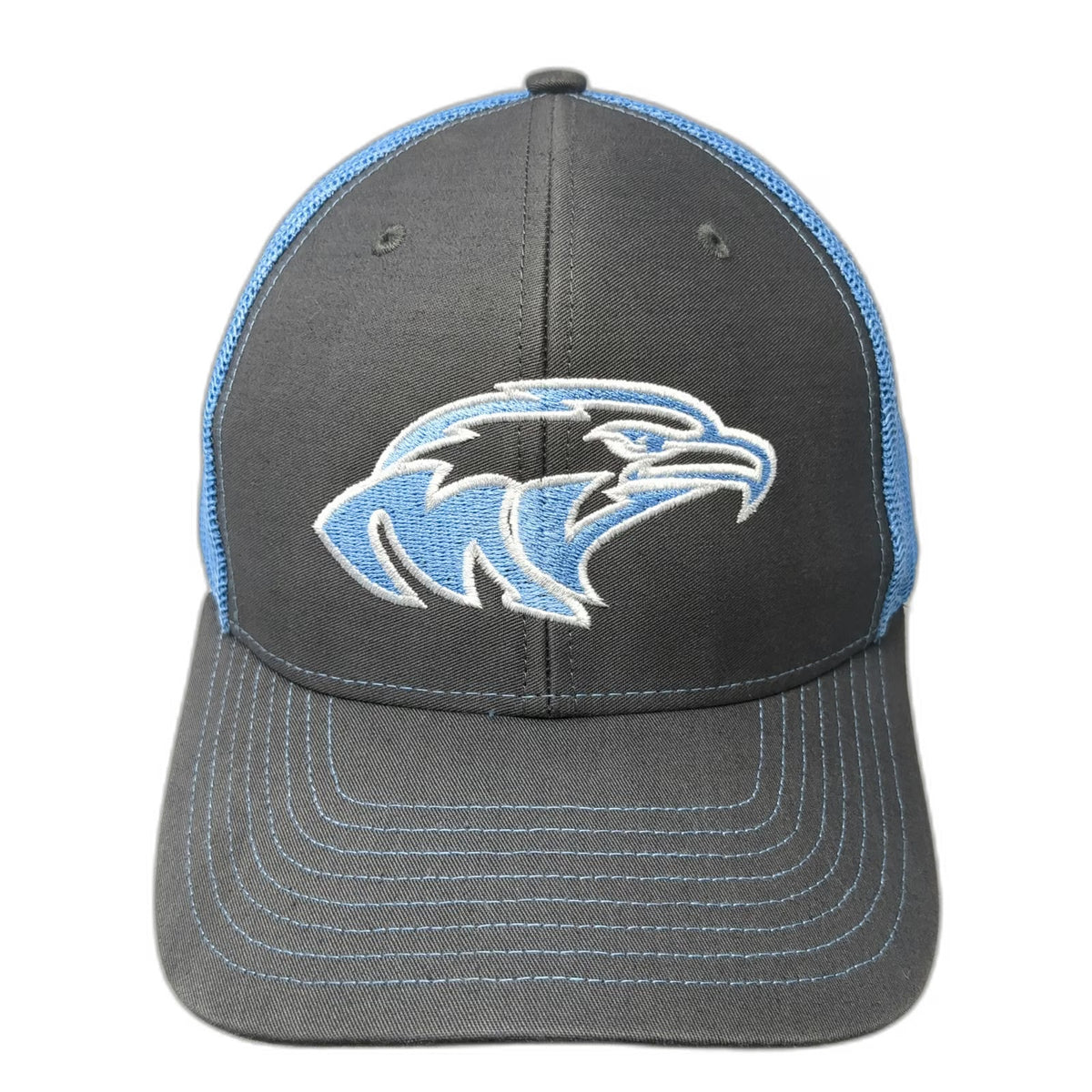 Richardson Trucker Hat Gray Blue One Size MVHS Eagle Embroidered Snapback