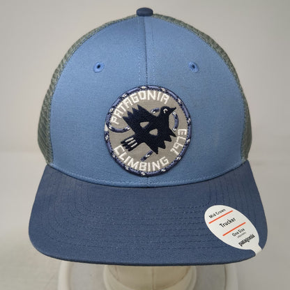Patagonia Trucker Hat Blue One Size Climbing Bird Patch Mesh Back Snapback