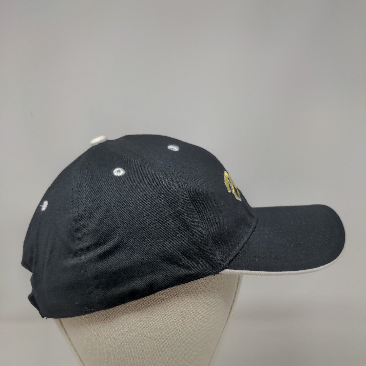 Peak Strapback Hat Black OSFA Embroidered Adjustable 6 Panel Hit Wear