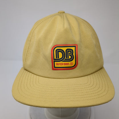 DB Dutch Bros 92 Snapback Hat Tan One Size Adjustable Embroidered Logo Rpet