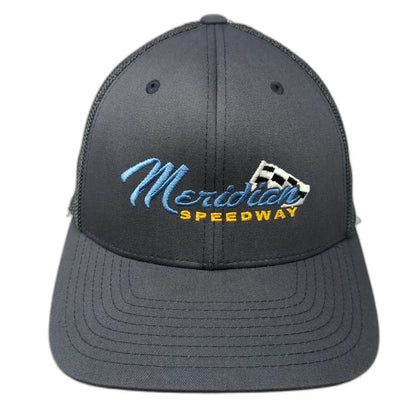Port Authority Baseball Cap Gray M Meridian Speedway Racing Mesh Fitted hat