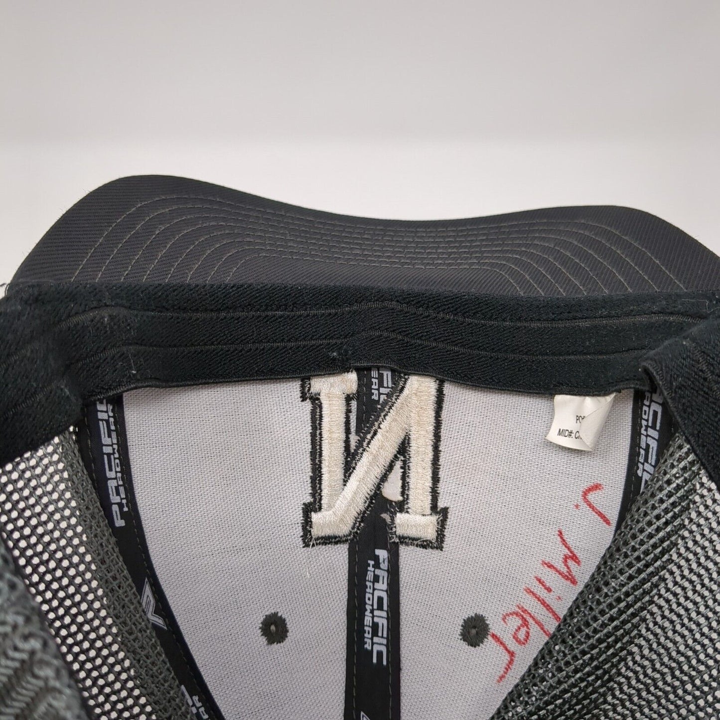 Letter N Fitted Mesh Back Trucker Hat Gray 7 3/8-8 Embroidered 6 Panel