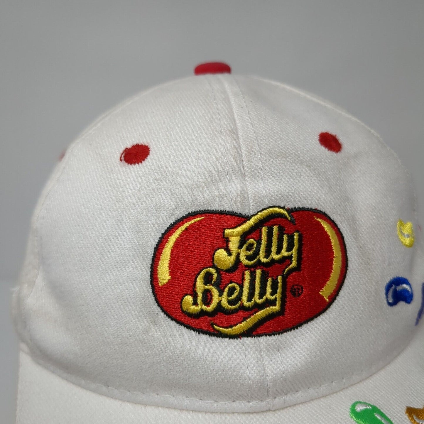 Jelly Belly Slideback Hat White One Size Adjustable 6 Panel Town Talk
