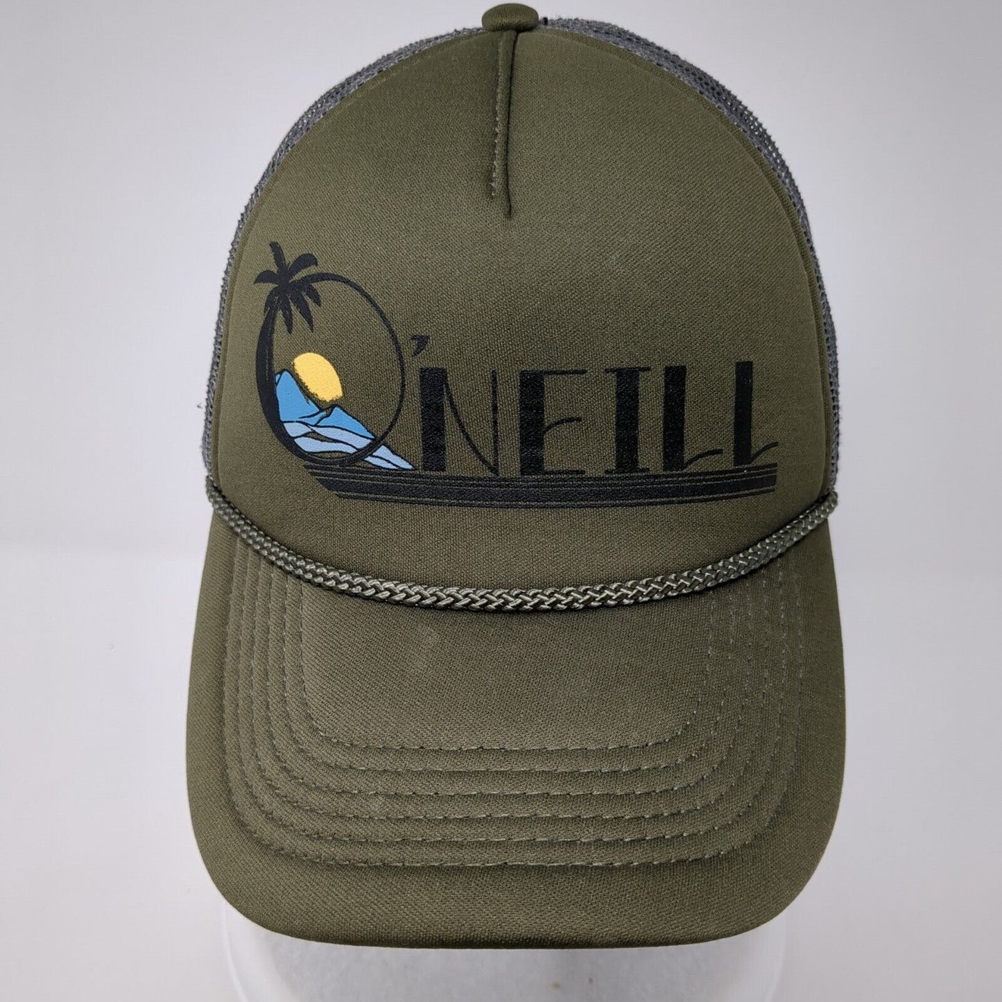 O'Neill Snapback Rope Trucker Hat Brown One Size Mesh Back Colorblock