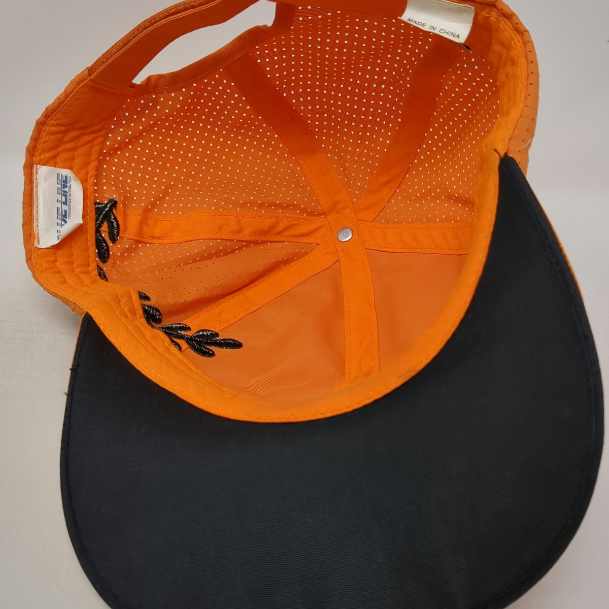 Blue Line Little Caesars Baseball Cap Orange One Size Perforated Strapback Hat
