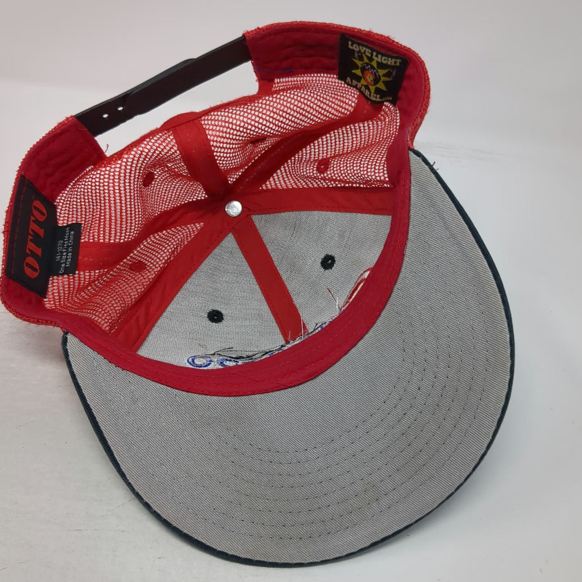 Otto Colorado Mountain State Flag Logo Black Red Snapback Trucker Hat One Size