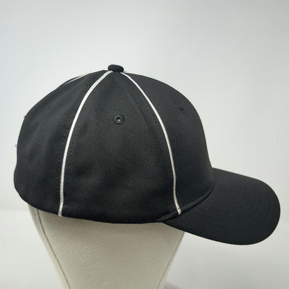 Smitty Baseball Cap Black M Flexfit White Seam Piping Fitted Umpire Sport Hat