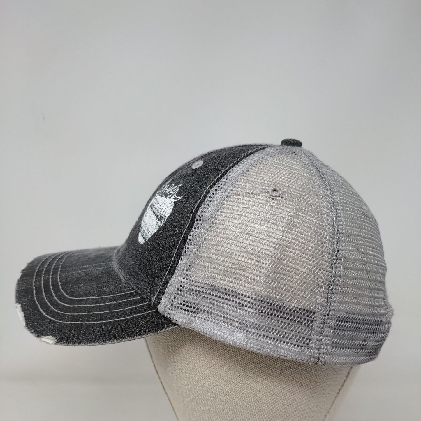 Strawberry Strapback Mesh Back Trucker Hat Gray OSFA Adjustable HG
