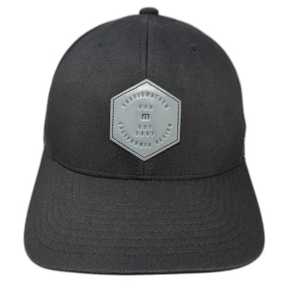 TravisMathew Baseball Cap Black XL Flexfit Rubber Patch California Design Hat