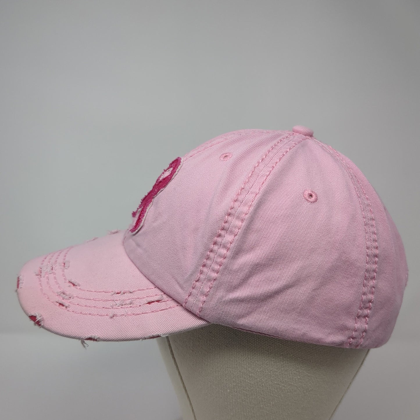 Pink Ribbon Hope Cancer Awareness Baseball Cap Pink OS Distressed Wild Wear