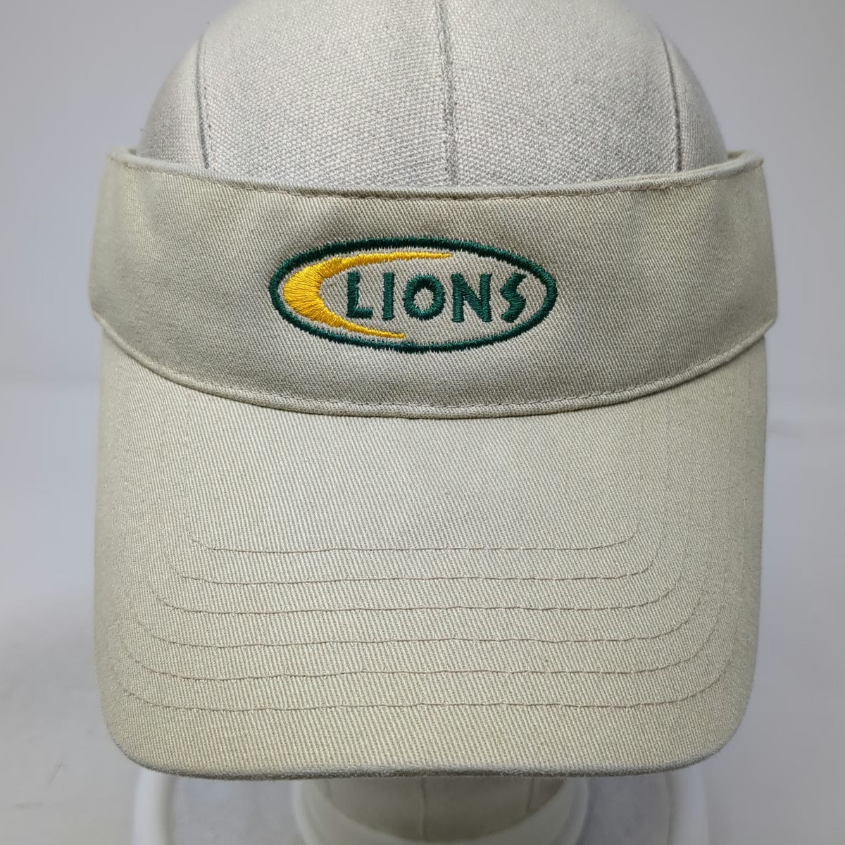 GTM Sportswear Visor Beige One Size Lions Logo Embroidered Strapback Cotton Hat