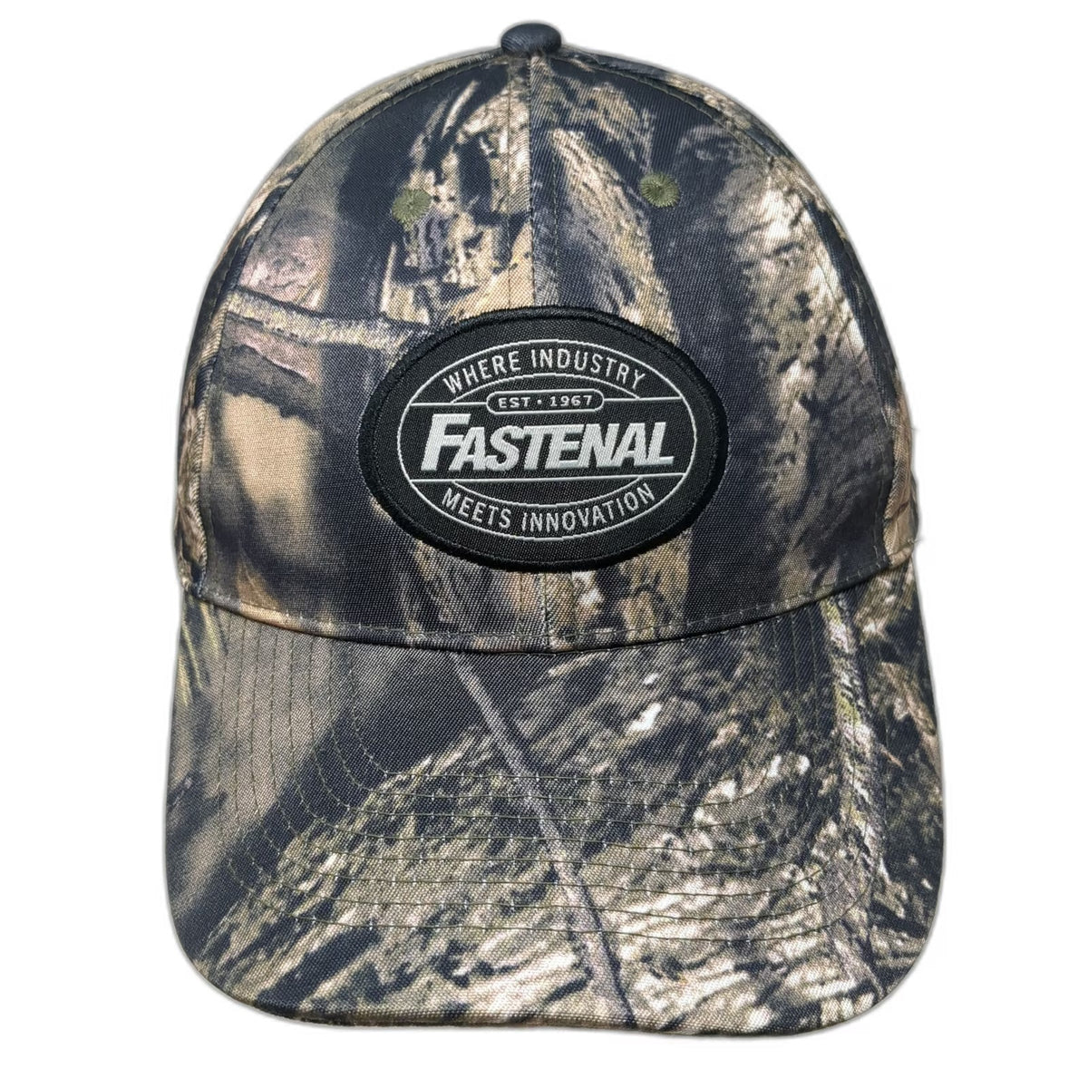 Fastenal Baseball Cap Brown One Size Camo Industrial Workwear Patch Hat