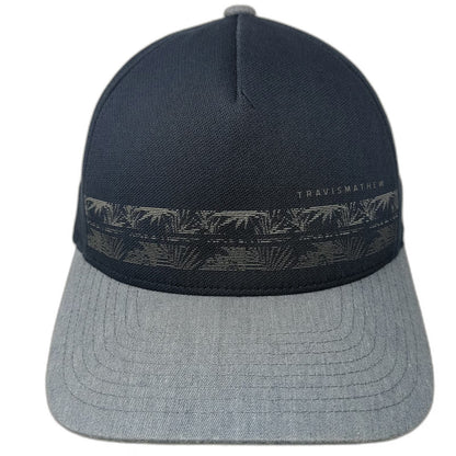 TravisMathew 5 Panel Blue Hat One Size Snapback Flexfit Palm Tree Graphic Golf