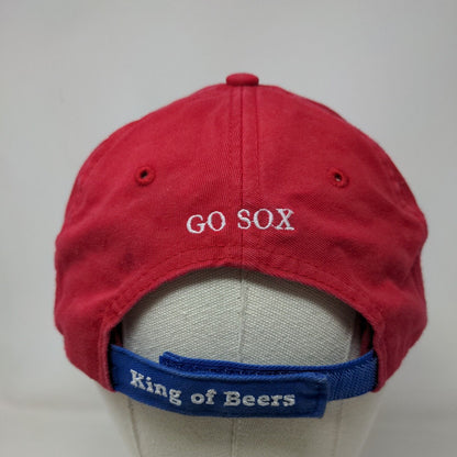 Budweiser Men's Strapback Hat Red OSFA Boston Red Sox Embroidered 2006 Logo