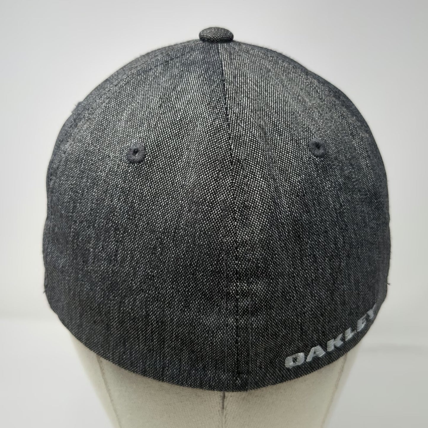 Oakley Baseball Cap Gray M Metal Logo Flexfit Heathered Fitted Hat Stretch