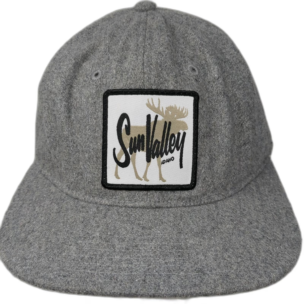AS Colour Baseball Cap Gray One Size Sun Valley Idaho Moose Patch Wool Blend Hat