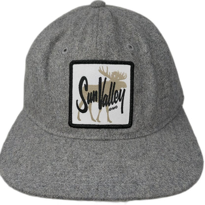 AS Colour Baseball Cap Gray One Size Sun Valley Idaho Moose Patch Wool Blend Hat