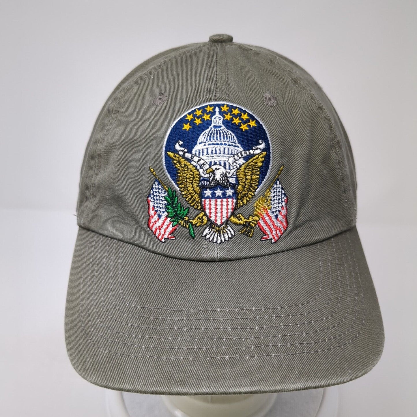 American Eagle Wadshington DC Slideback Hat Brown OS Adjustable Embroidered