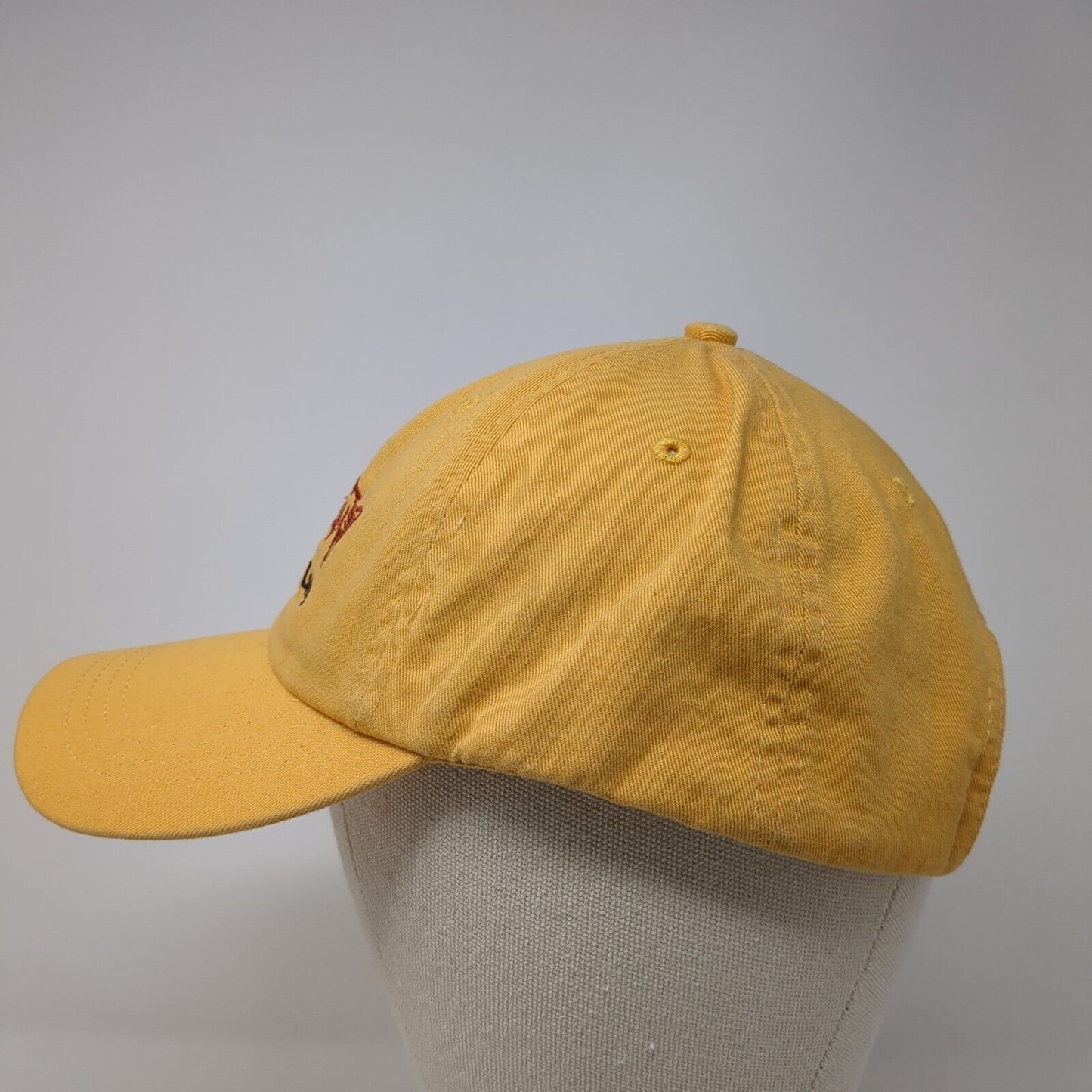 Smiley Creek Lodge Slideback Hat Yellow OSFA Adjustable Embroidered