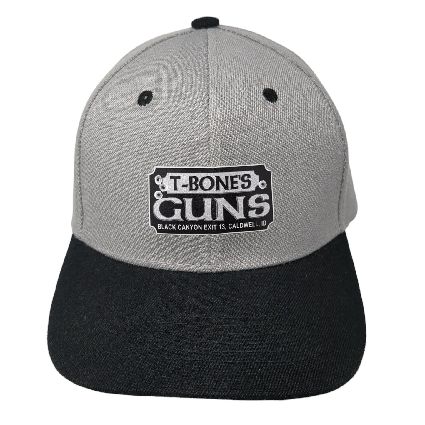 T-Bones Guns Strapback Hat Gray One Size Adjustable Colorblock Outdoor