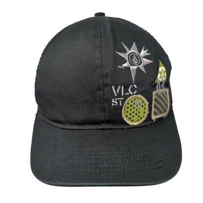 Volcom Measure Snapback Trucker Hat Black One Size Adjustable Mesh Back 6 Panel