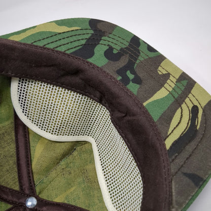 RC Trucker Green OS Ranger Camo Hat Snapback Made in USA Army Military Vintage