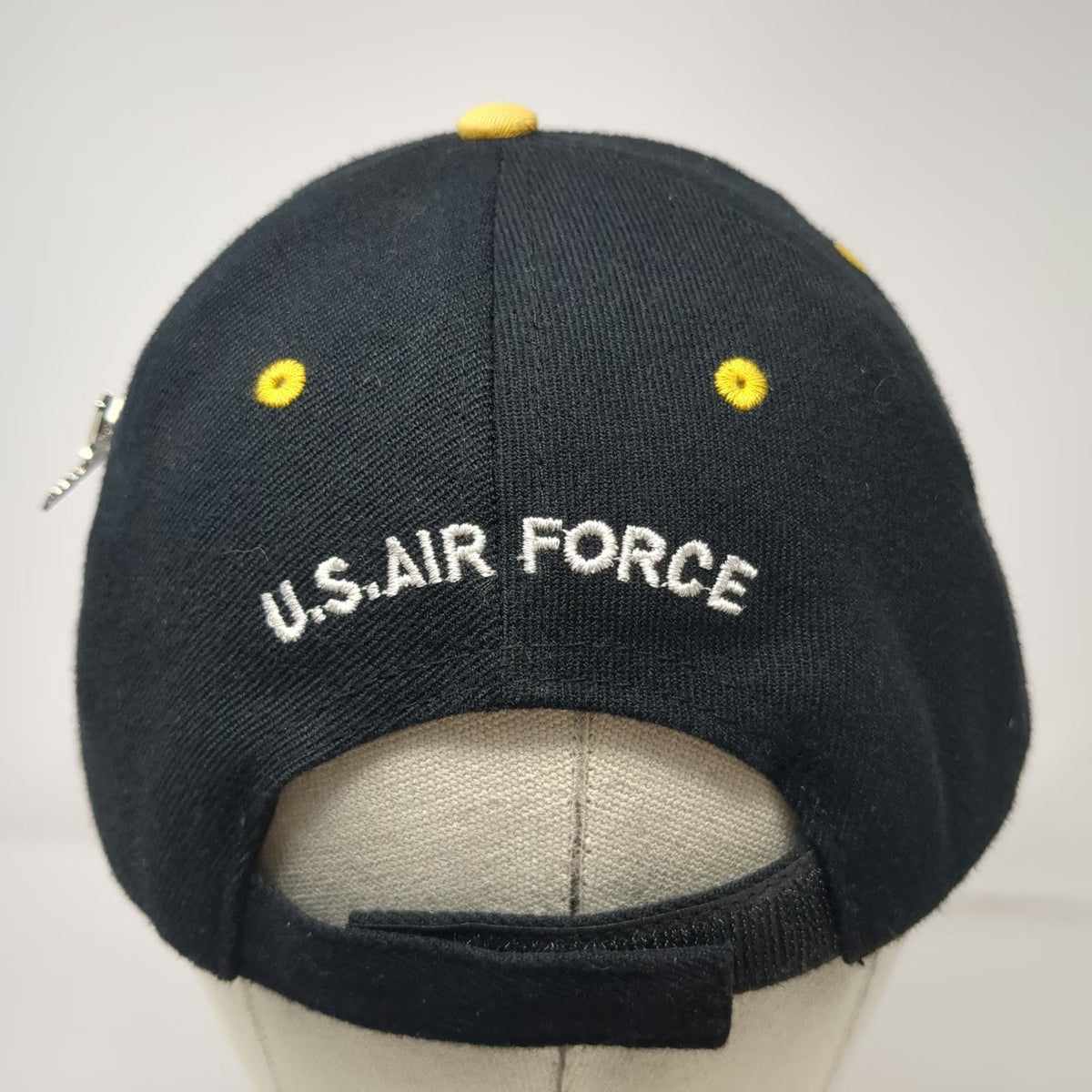 JFH Headwear Baseball Cap Black One Size U.S. Air Force Retired Hat Yellow Leaf