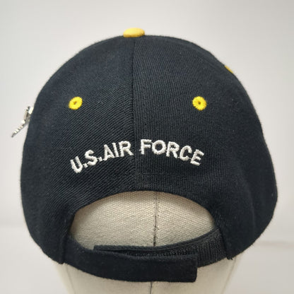 JFH Headwear Baseball Cap Black One Size U.S. Air Force Retired Hat Yellow Leaf
