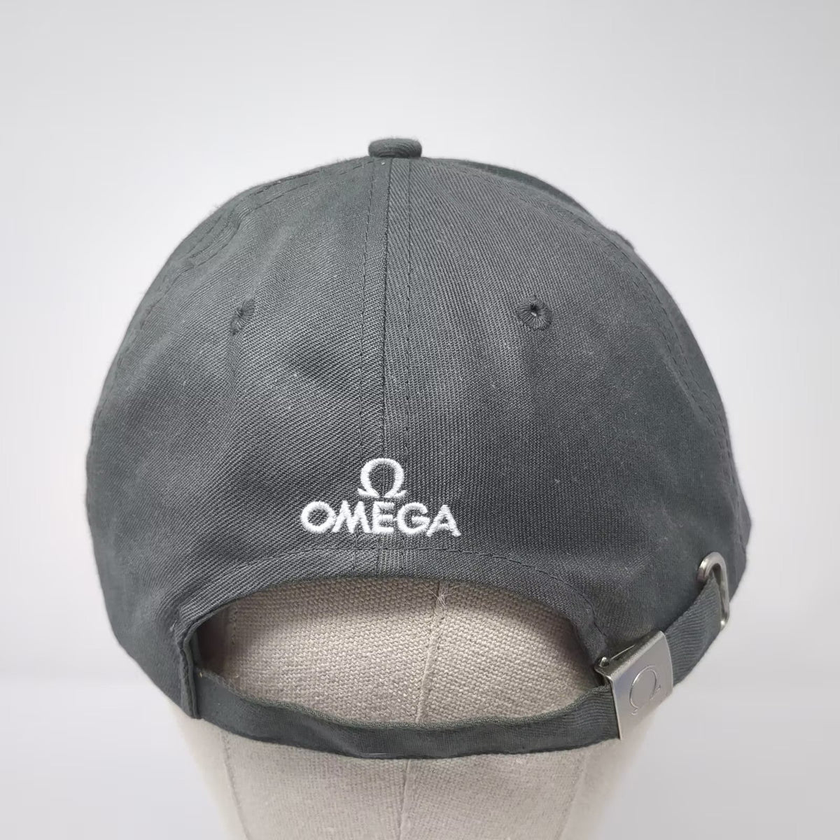 Omega Olympic Games Official Timekeeper Logo Gray White OSFA Slideback Cap Hat