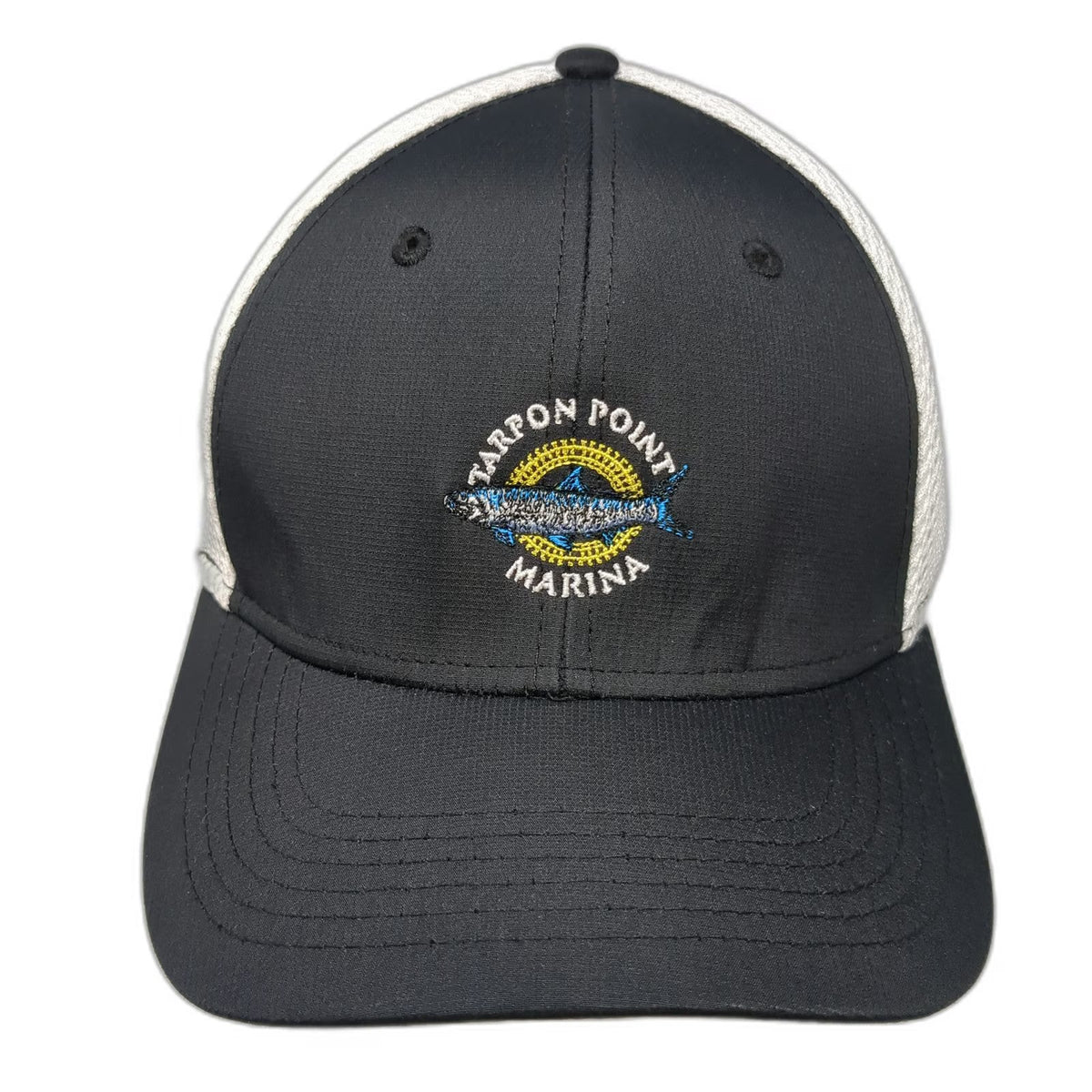Legendary Black Baseball Cap One Size Tarpon Point Marina Mesh Back Fish Hat