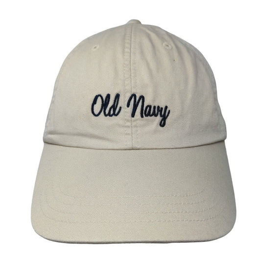 Old Navy Men's Strapback Hat Tan Size M/L Embroidered Logo Cotton