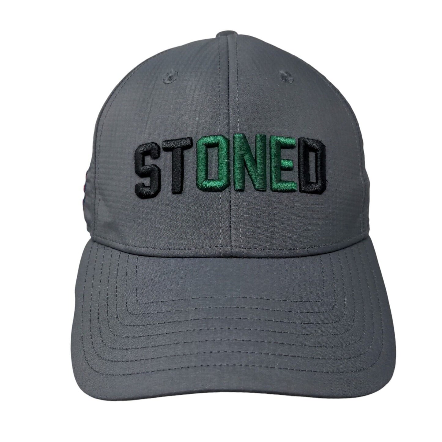 Stoned North Stone Strapback Hat Gray OSFA Embroidered Patriotic TaylorMade