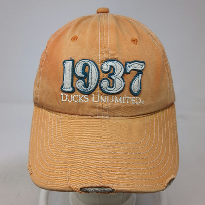 Ducks Unlimited Baseball Cap Orange One Size Slideback 1937 Duck Embroidery Hat