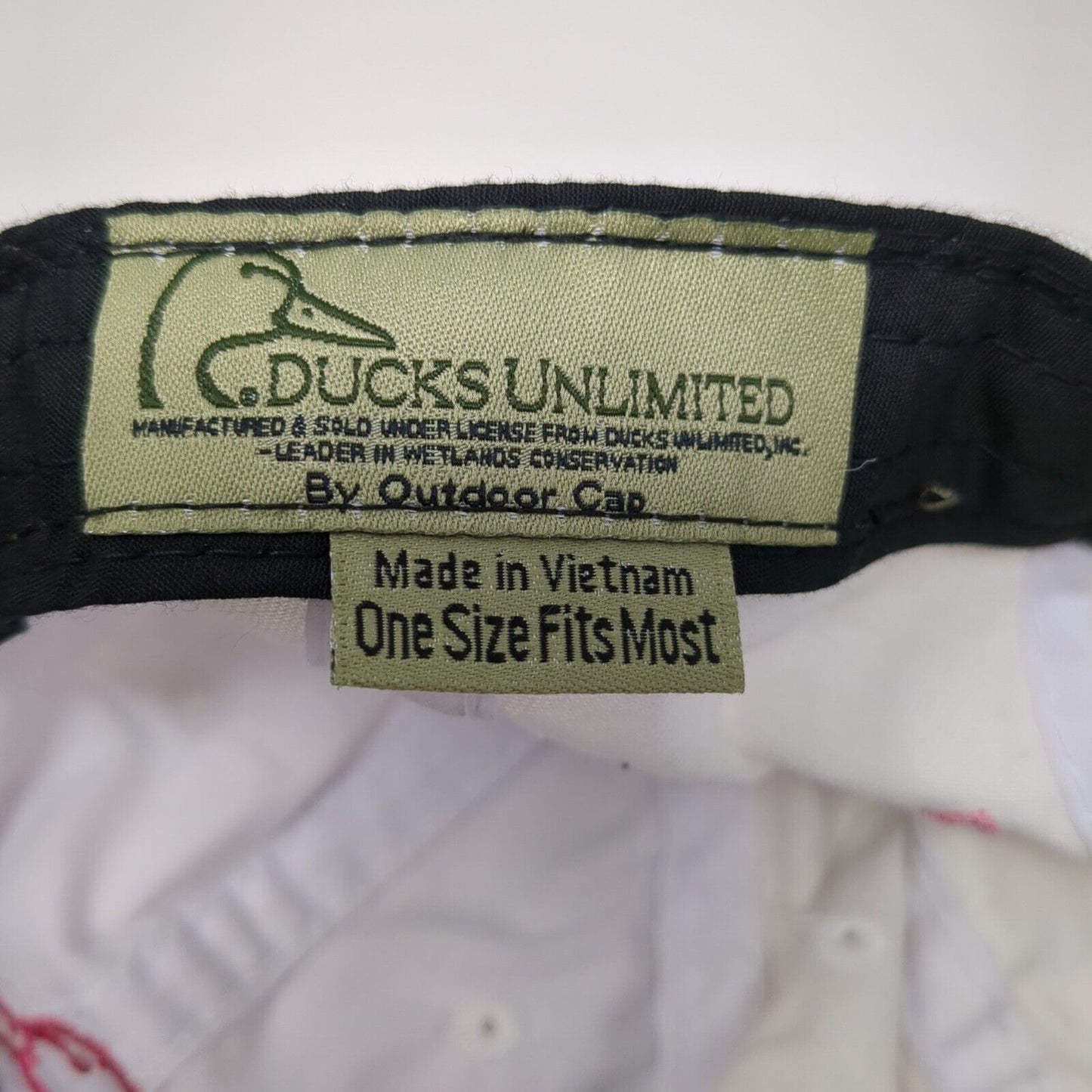 Ducks Unlimited Strapback Hat White One Size Embroidered Outdoor Cap