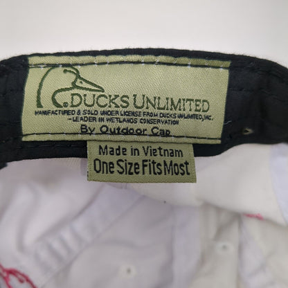 Ducks Unlimited Strapback Hat White One Size Embroidered Outdoor Cap