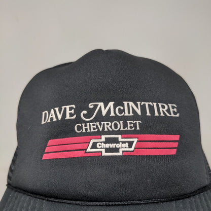 Dave McIntire Chevrolet Men's Snapback Mesh Back Trucker Hat Black OSFA Vintage