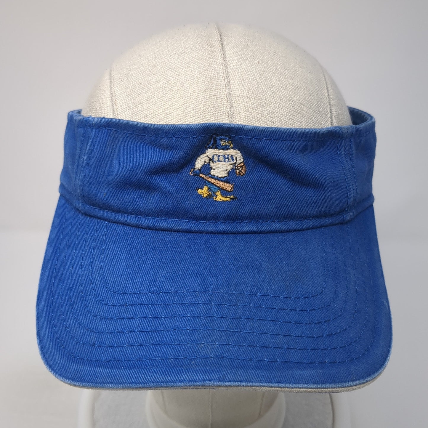 Otto Strapback Visor Hat Blue One Size Adjustable Embroidered Logo
