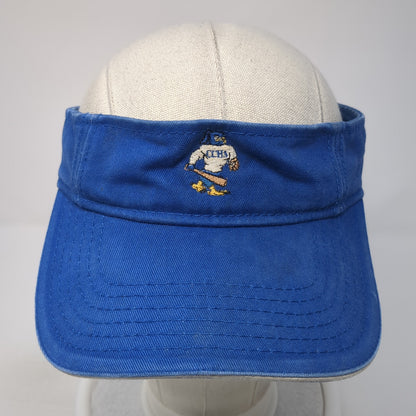 Otto Strapback Visor Hat Blue One Size Adjustable Embroidered Logo