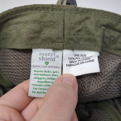 ExOfficio Baseball Cap Green One Size Mesh Lining Insect Shield Toggle Hat