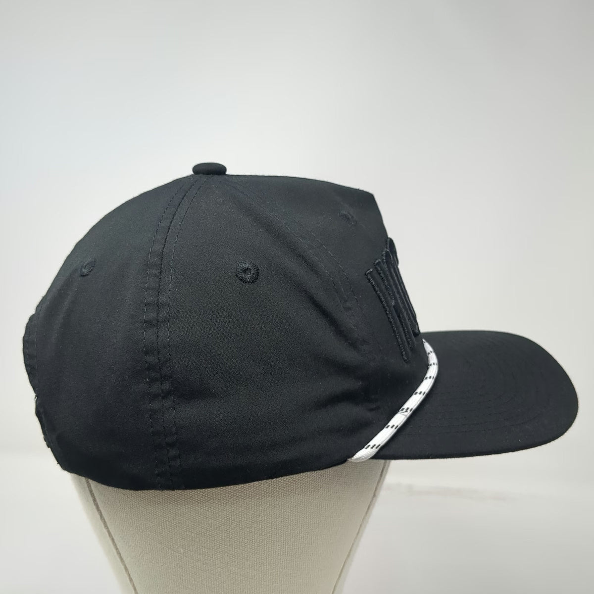 ChalkTalk Sports 5 Panel Black One Size Hockey Rope Snapback Hat 3D Embroidered