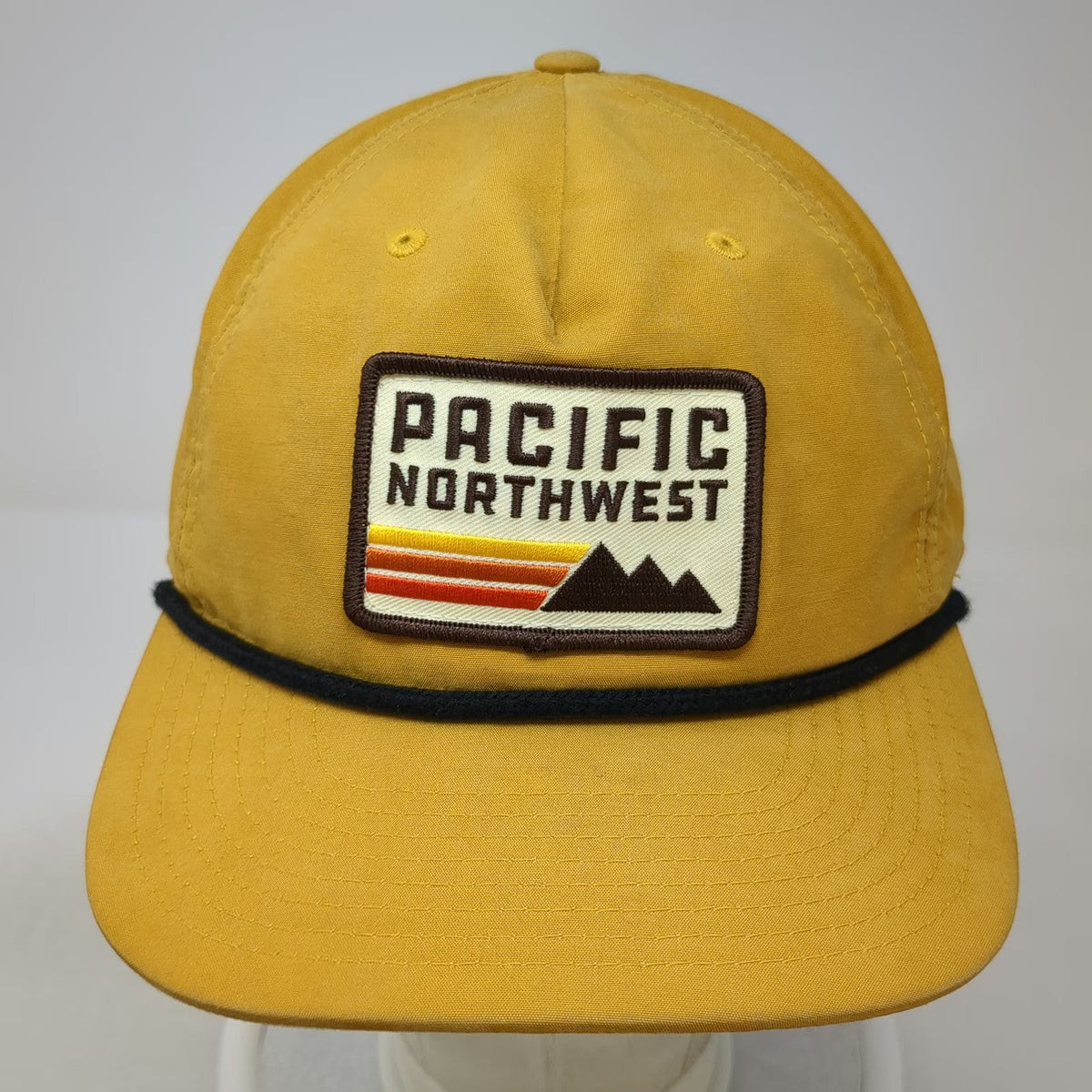 Richardson 5 Panel Yellow One Size Pacific Northwest Mountains Rope Snapback Hat